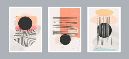 Abstract arts background with different shapes for wall decoration, postcard or brochure cover design. Vector  illustrations design.のイラスト素材