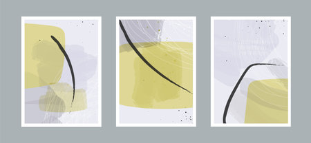 Abstract arts background with different shapes for wall decoration, postcard or brochure cover design. Vector  illustrations design.のイラスト素材