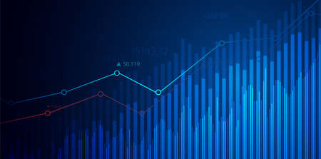 Stock market investment trading graph in graphic concept suitable for financial investment or Economic trends business idea. Vector illustration design.のイラスト素材