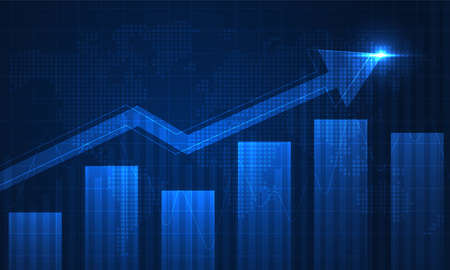 Stock market investment trading graph in graphic concept suitable for financial investment or Economic trends business idea. Vector illustration design.のイラスト素材