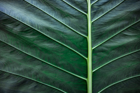 Colocasia esculenta leaves are tropical plants. It has large leaves of dark green color. Concept...