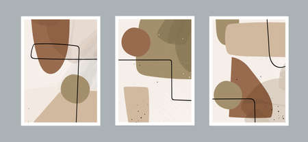 Abstract arts background with different shapes for wall decoration, postcard or brochure cover design. Vector design.のイラスト素材