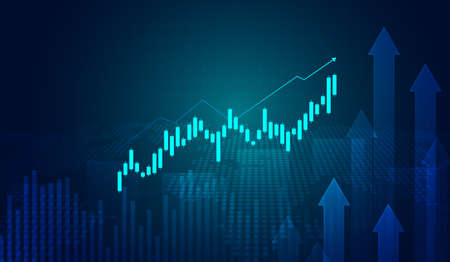 Stock market investment trading graph in graphic concept suitable for financial investment or Economic trends business idea. Vector design.のイラスト素材