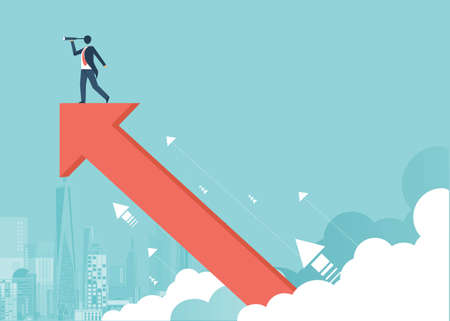 Searching for opportunities of growth. Business concept vector design.のイラスト素材