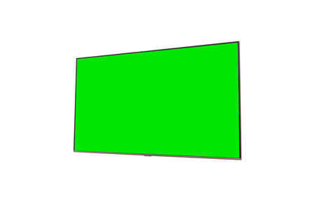 TV with green screen isolated on a white background. Concept of technology, connection, communication, social.の写真素材