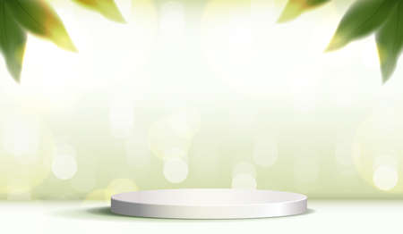Cosmetic on background and premium podium display for product presentation branding and packaging . Stage background for natural product display. vector design.のイラスト素材