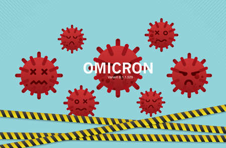 Stop B.1.1.529 Omicron of covid 19 virus. New variant omicron outbreak from Africa and coronaviruses...