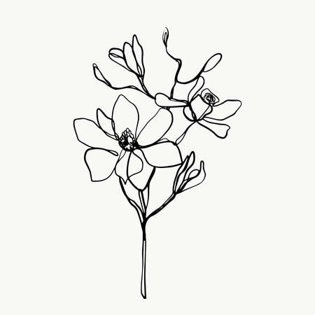 Flower line art. abstract modern or minimal. perfect for home decor such as posters. vector design.のイラスト素材