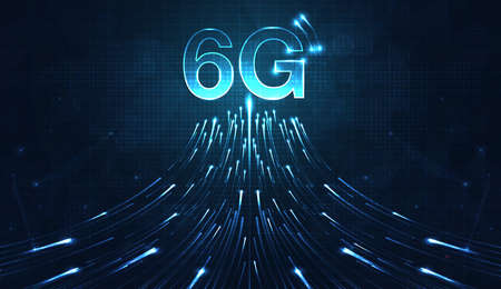 6G technology concept. modern network connection concept background. global connection and internet network concept, new generation networks. vector design.のイラスト素材