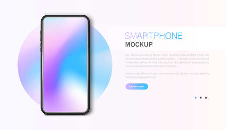 Smartphone mockup. Device UI, UX mockup for presentation modern template for infographics or presentation design. Vector design.のイラスト素材