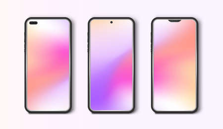 Smartphone mockup. Device UI, UX mockup for presentation modern template for infographics or presentation design. Vector design.のイラスト素材