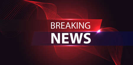 Breaking news background business or technology template. breaking news text on dark blue with light effect. digital technology, TV news show broadcast. vector design.のイラスト素材