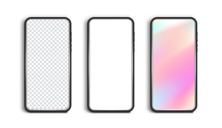 Smartphone mockup. Device UI, UX mockup for presentation modern template for infographics or presentation design. Vector design.のイラスト素材