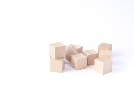 wooden cube toy for the child. concept about education, business, play, strategy, success.の写真素材