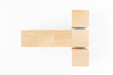 wooden cube toy for the child. concept about education, business, play, strategy, success.の写真素材