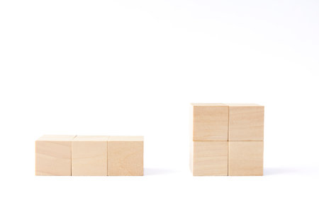 wooden cube toy for the child. concept about education, business, play, strategy, success.の写真素材