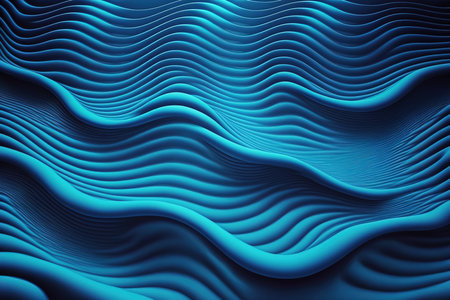 3d abstract image of water waves blue. Generative AI.