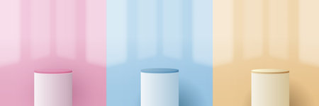 Cosmetic background and set premium podium display for product presentation branding and packaging presentation. studio stage with shadow of background. vector design.のイラスト素材