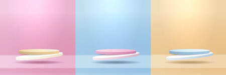 Cosmetic background and set premium podium display for product presentation branding and packaging...