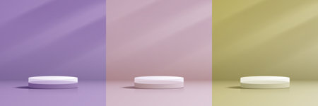 Cosmetic background and set premium podium display for product presentation branding and packaging presentation. studio stage with shadow of background. vector design.のイラスト素材