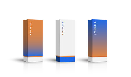 Set packaging design template for product. box packaging template on empty background. vector design.のイラスト素材