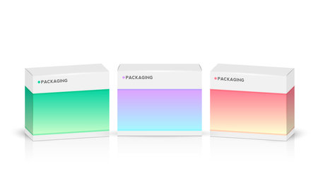 Set packaging design template for product. box packaging template on empty background. vector design.のイラスト素材