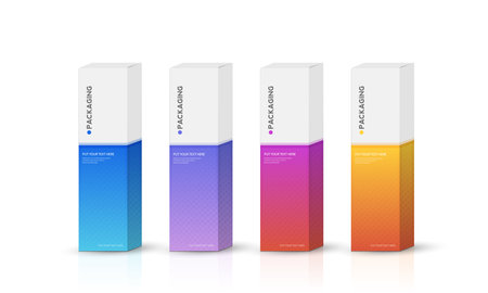 Set packaging design template for product. box packaging template on empty background. vector design.のイラスト素材