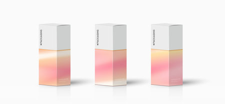 Set packaging design template for product. box packaging template on empty background. vector design.のイラスト素材