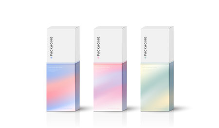 Set packaging design template for product. box packaging template on empty background. vector design.のイラスト素材
