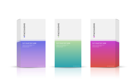 Set packaging design template for product. box packaging template on empty background. vector design.のイラスト素材