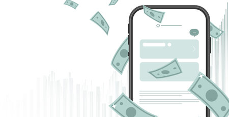 Digital money online by mobile banking. smartphone pay by money. online banking and payment....