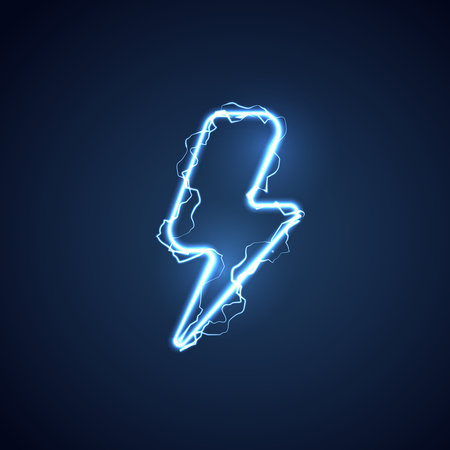 Lightning bolt set neon signs. high-voltage neon symbol, light banner design element modern trend,...