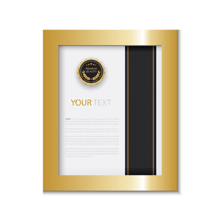 Diploma certificate template black and gold color with luxury and modern style vector image Premium Vector.のイラスト素材