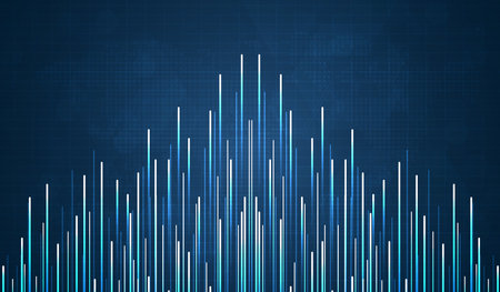Blue light streak, fiber optic, speed line, futuristic background for 5g or 6g technology wireless data transmission, high-speed internet in abstract. internet network concept. vector design.のイラスト素材