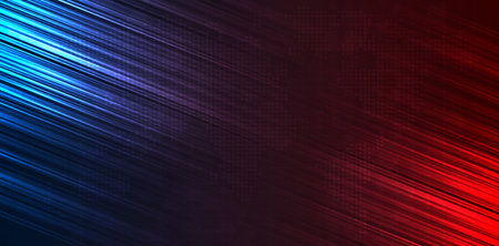 Blue and red light streak background, fiber optic, speed line, futuristic for 5g or 6g technology wireless data transmission, high-speed internet in abstract. internet network concept. vector design.のイラスト素材