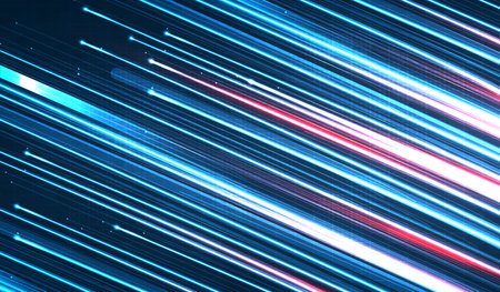 Blue light streak, fiber optic, speed line, futuristic background for 5g or 6g technology wireless data transmission, high-speed internet in abstract. internet network concept. vector design.のイラスト素材