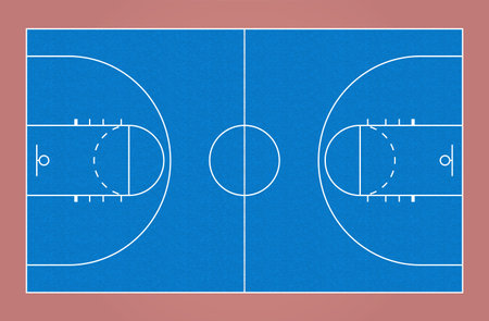 Basketball court graphic design, perfect for education or examples.の写真素材