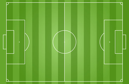 Football field graphic design with green grass effect, perfect for education or examples.のイラスト素材