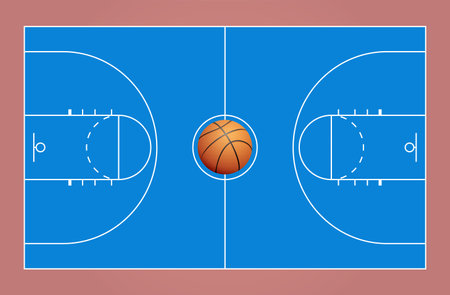 Basketball court graphic design, perfect for education or examples.のイラスト素材