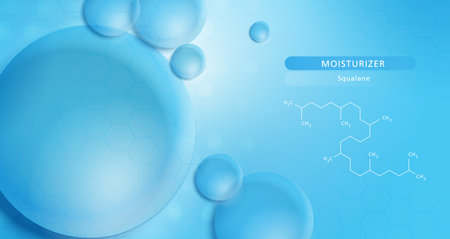 Cosmetic product display background with blue glass in top view. design of circular glass disks for packaging presentation. vector design.のイラスト素材