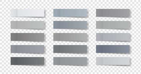 Collection of colorful note papers or post stickers or post notes with curled corner ready for your message on transparent background. vector design.のイラスト素材