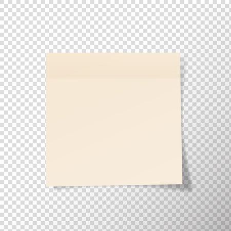 Collection of cream note papers or post stickers or post notes with curled corner ready for your message on transparent background. vector design.のイラスト素材