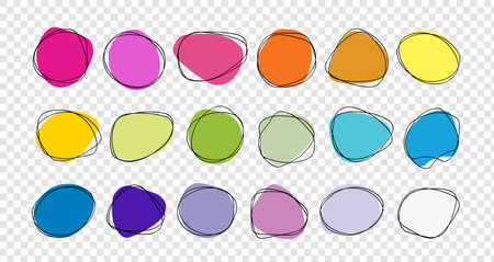 Circle line set. vector circles for message note mark design element. circle shape abstract colorfull on transparent background. vector design.のイラスト素材