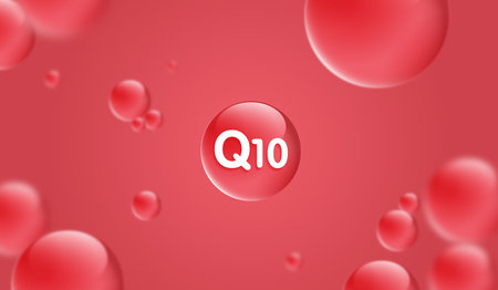 Drop water Q10 and structure. vitamin solution complex with chemical formula from nature. beauty treatment nutrition skin care design. medical and scientific concepts for cosmetic. vector.の写真素材