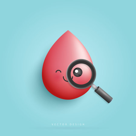 Cartoon healthy and strong Blood character concept. funny cute smiling happy lungs for medical apps and websites. vector designのイラスト素材