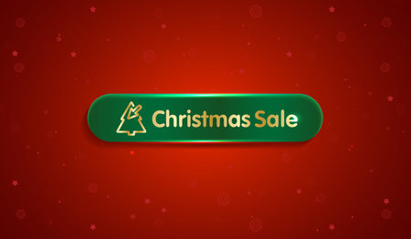 Click buy shopping online christmas sale with hand on mobile phone special offer, christmas sale. click here banner on red background. vector design.のイラスト素材