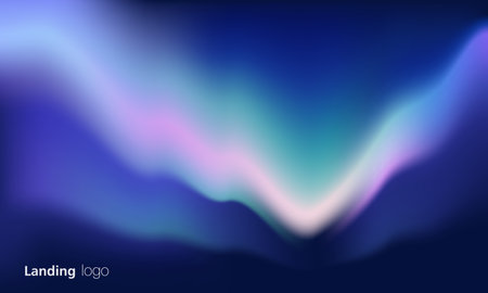 Gradient abstract backgrounds of northern lights. aurora borealis sky. soft tender purple, green, pink, yellow and blue gradients for app, web design, webpages, banners, greeting cards. vector design.のイラスト素材