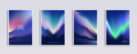 Set of covers design templates gradient abstract backgrounds of business. trendy modern design. applicable for landing pages, covers, brochures, flyers, presentations, banners. Vector design.のイラスト素材