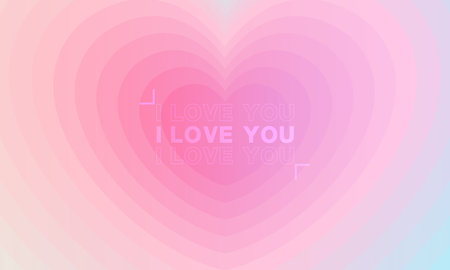 Pastel pink and blue background for valentine day festival design. soft heart shape frame design and words of love. happy valentine's day greeting cards. trendy gradients. vector design.のイラスト素材