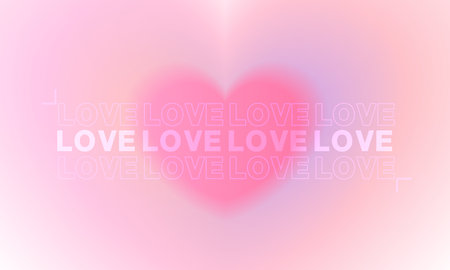 Pastel pink and blue background for valentine day festival design. soft heart shape frame design and words of love. happy valentine's day greeting cards. trendy gradients. vector design.のイラスト素材